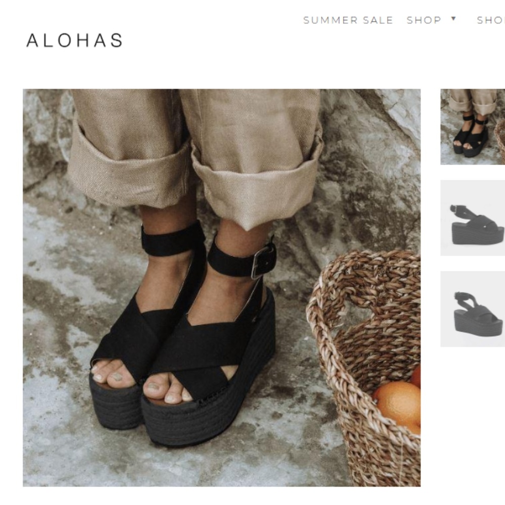 Alohas Sandals Vegas Total Black